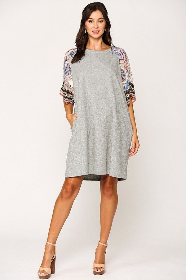 Solid Side Pocket Shift Dress - Absolute Fashion 2020