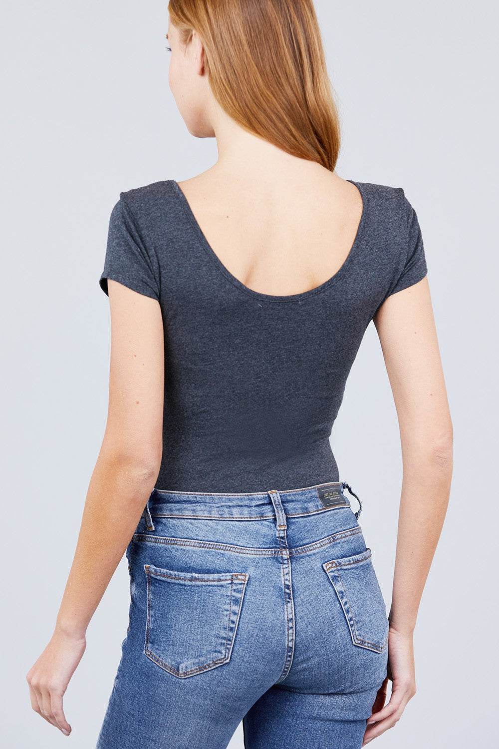 Solid Short Sleeve Scoop Neck Bodysuit - Absolute Fashion 2020