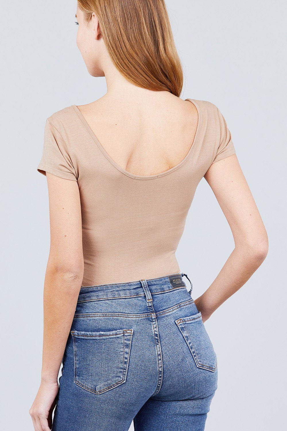 Solid Short Sleeve Scoop Neck Bodysuit - Absolute Fashion 2020