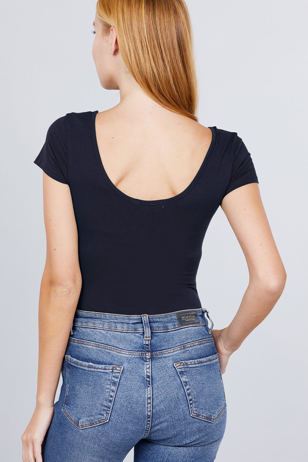 Solid Short Sleeve Scoop Neck Bodysuit - Absolute Fashion 2020