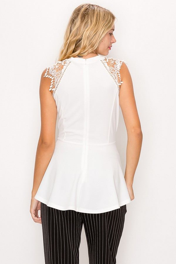 Floral Crochet Lace Belted Top - Absolute Fashion 2020