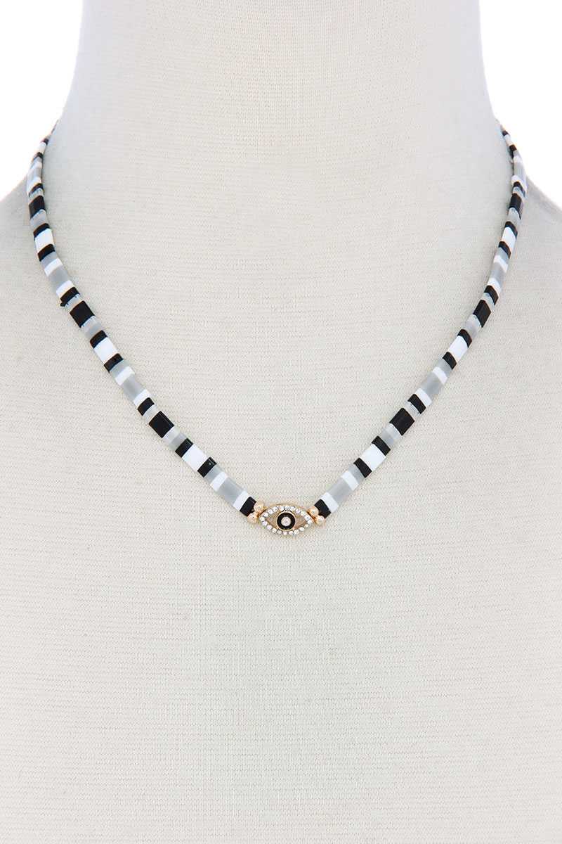 Evil Eye Charm Color Block Necklace - Absolute Fashion 2020