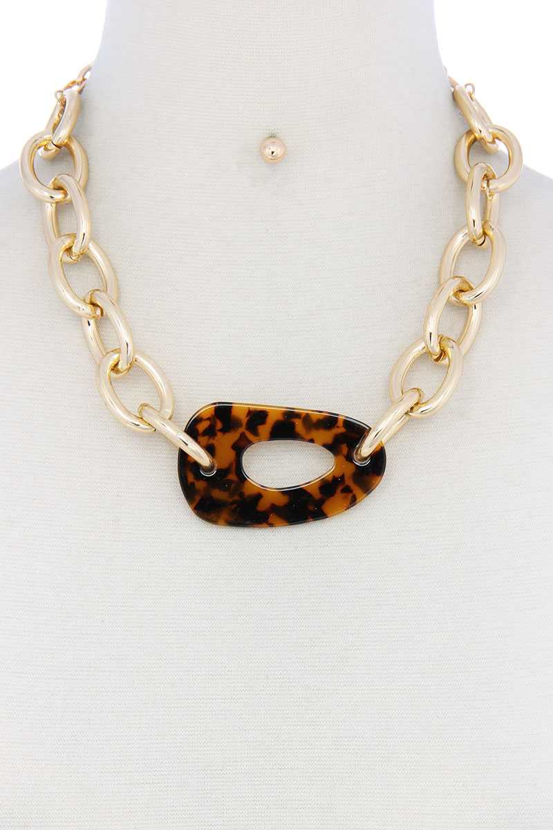 Acetate Oval Necklace - Absolute Fashion 2020