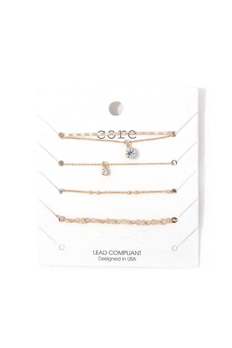 Rhinestone Metal Bracelet Set - Absolute Fashion 2020