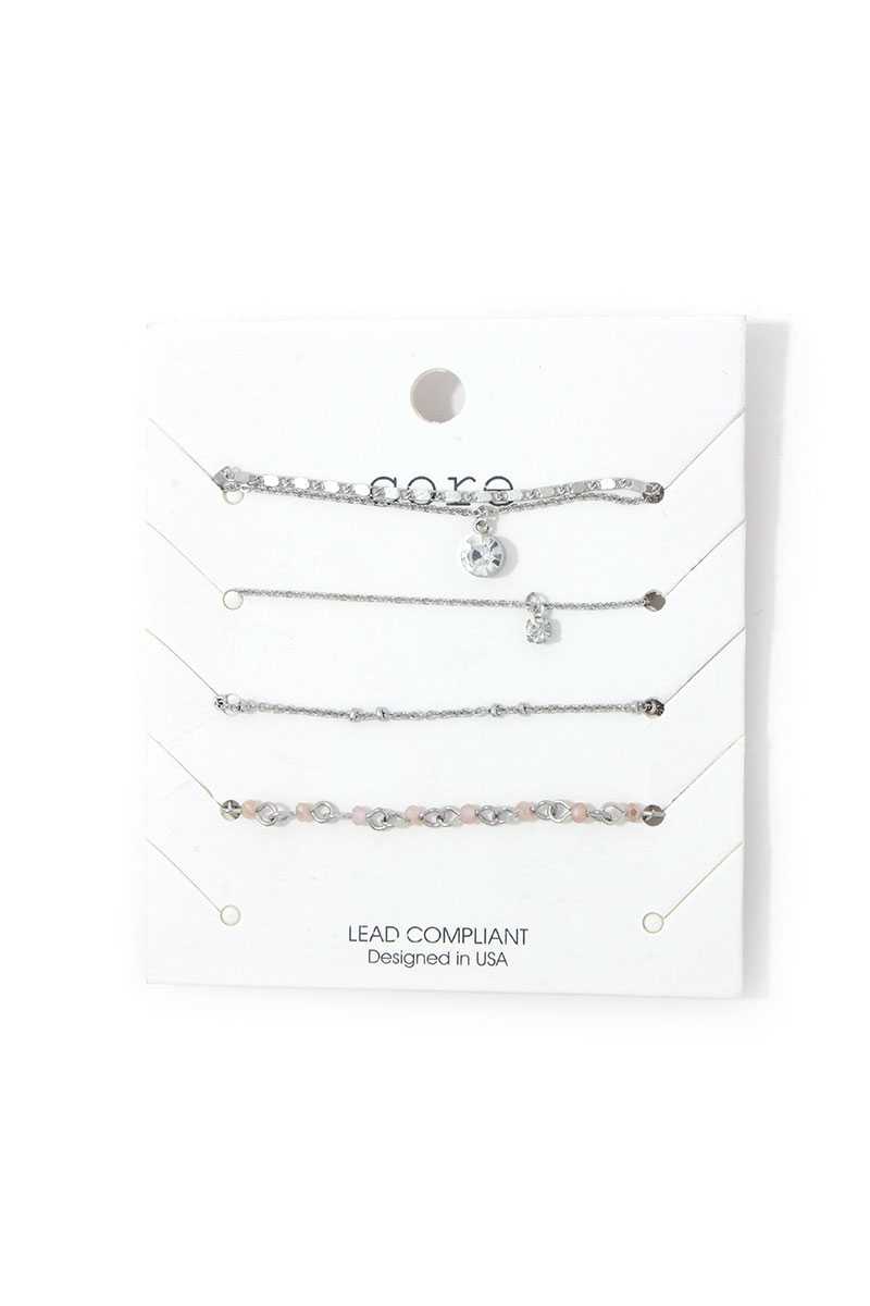 Rhinestone Metal Bracelet Set - Absolute Fashion 2020