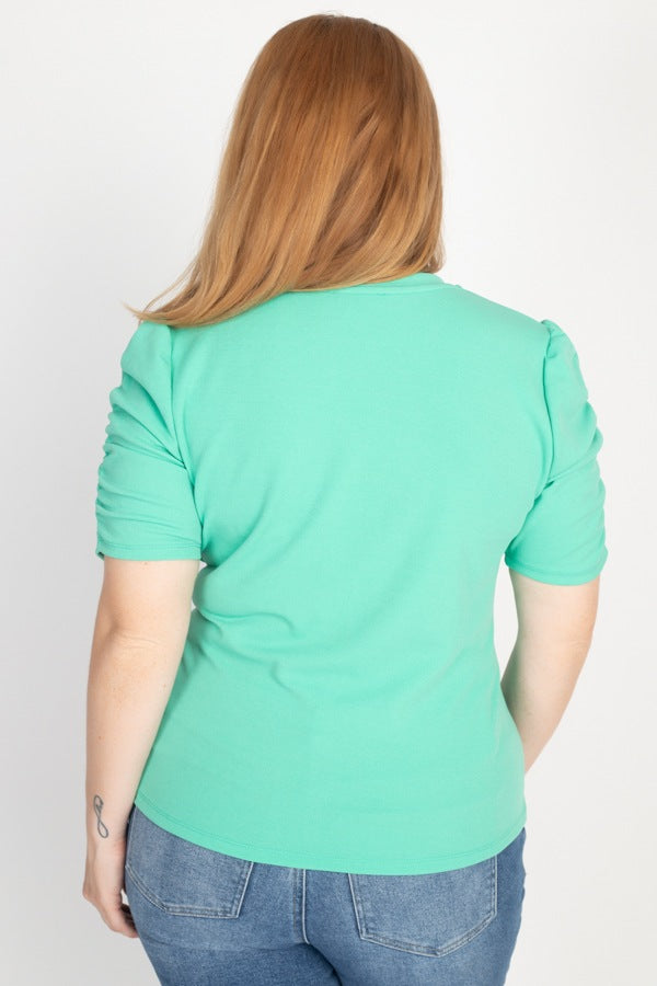 Ruched Short Sleeve Shirts - Absolute Fashion 2020