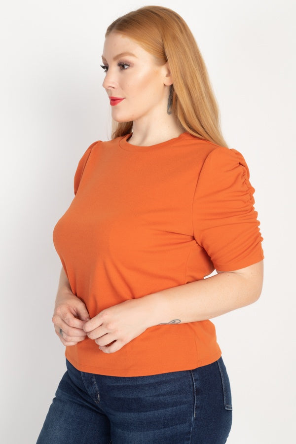 Ruched Short Sleeve Shirts - Absolute Fashion 2020