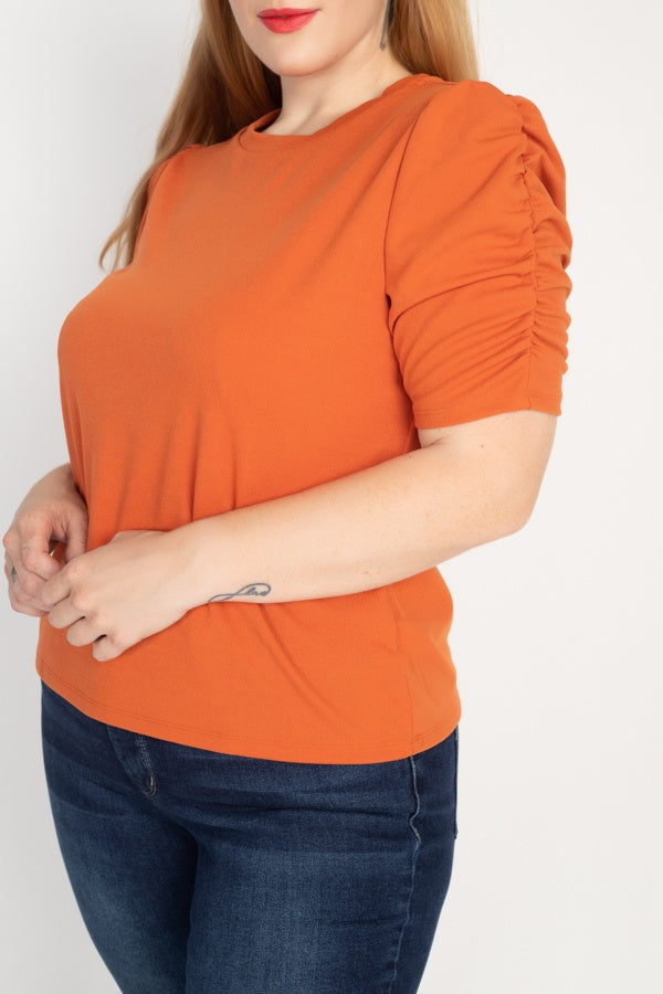 Ruched Short Sleeve Shirts - Absolute Fashion 2020