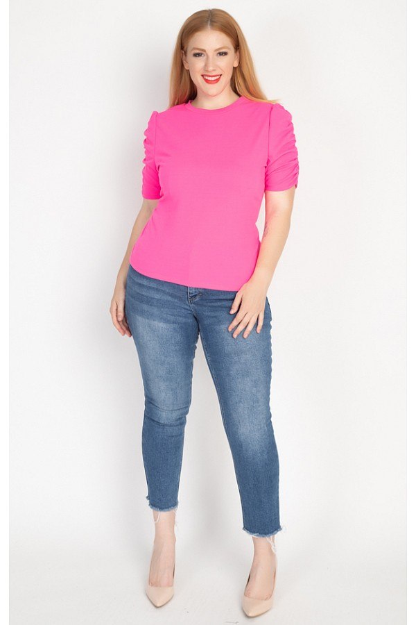Ruched Short Sleeve Shirts - Absolute Fashion 2020