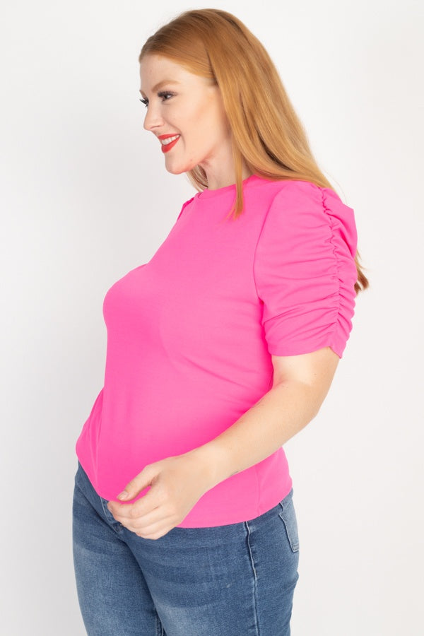 Ruched Short Sleeve Shirts - Absolute Fashion 2020