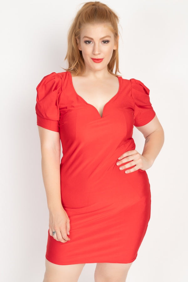 Satin Puff Sleeves Mini Dress - Absolute Fashion 2020