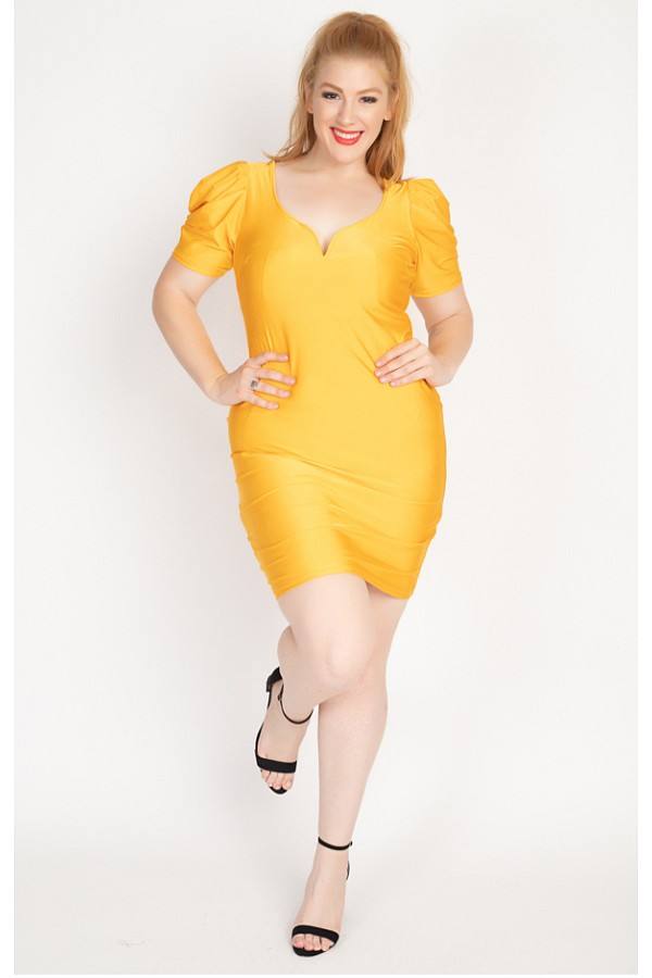 Satin Puff Sleeves Mini Dress - Absolute Fashion 2020