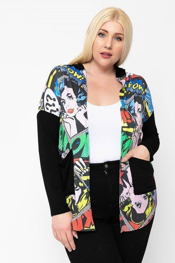 Comic Print, Lightweight Cardigan - Absolute Fashion 2020