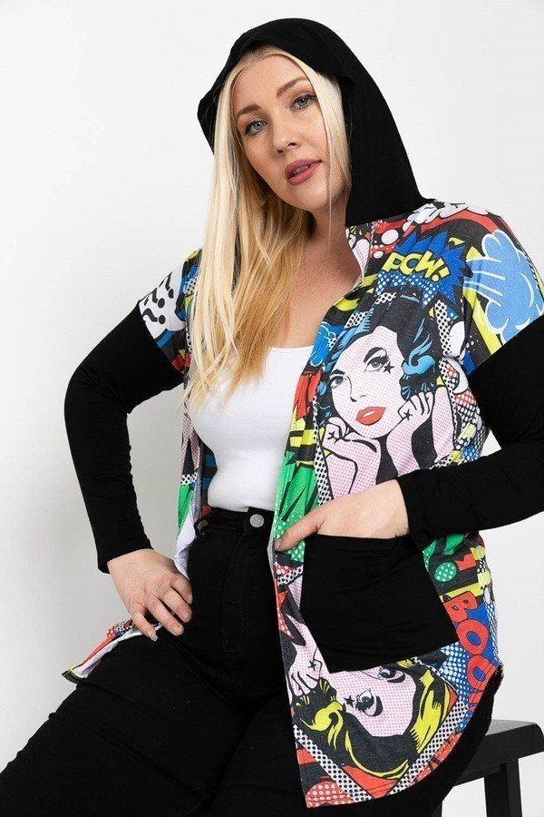 Comic Print, Lightweight Cardigan - Absolute Fashion 2020