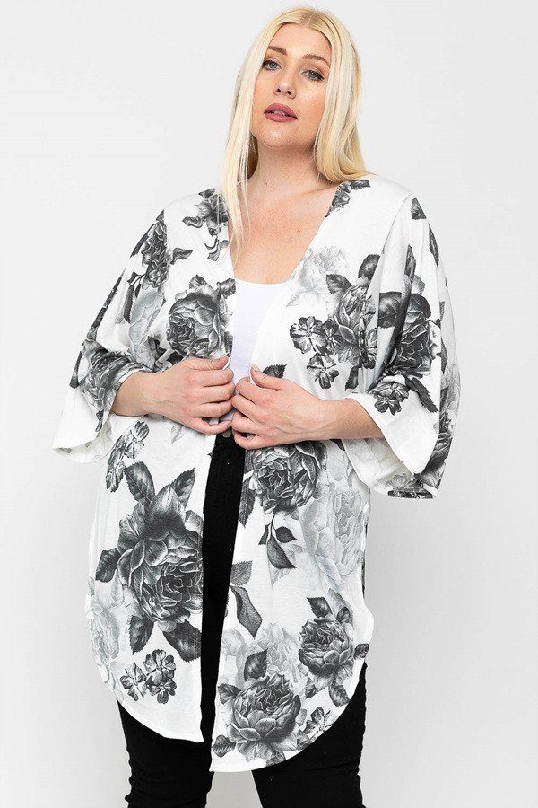Floral Print, Long Body Cardigan - Absolute Fashion 2020