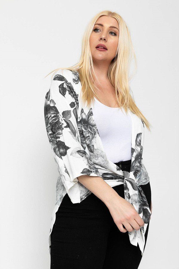 Floral Print, Long Body Cardigan - Absolute Fashion 2020