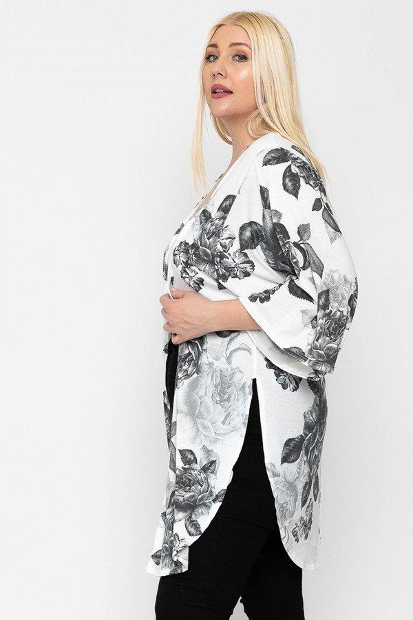 Floral Print, Long Body Cardigan - Absolute Fashion 2020