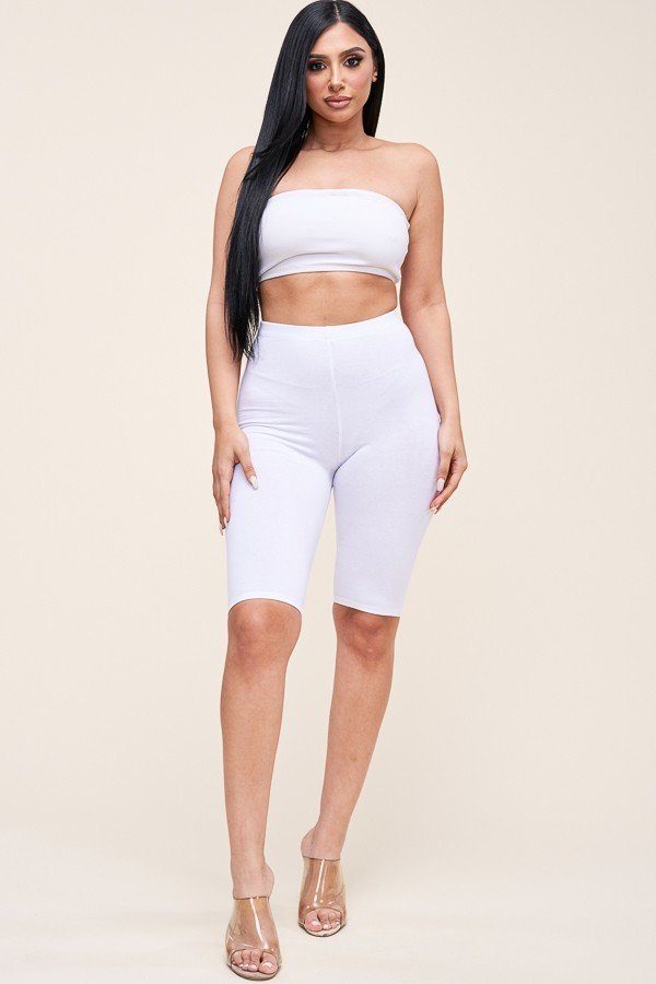Solid Cotton Lycra Biker Length Shorts - Absolute Fashion 2020