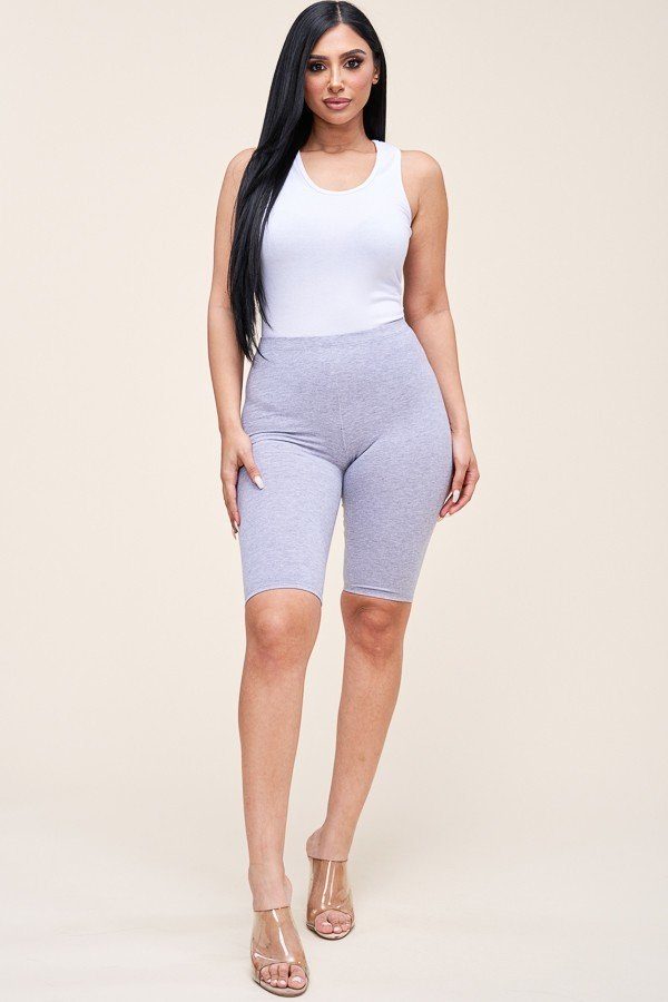 Solid Cotton Lycra Biker Length Shorts - Absolute Fashion 2020