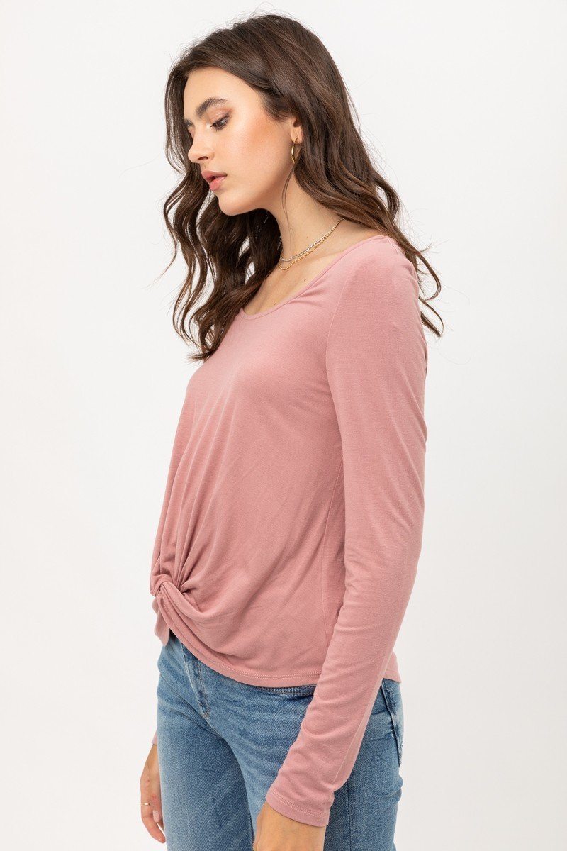 Rayon Span Jersey Front Twisted Top - Absolute Fashion 2020