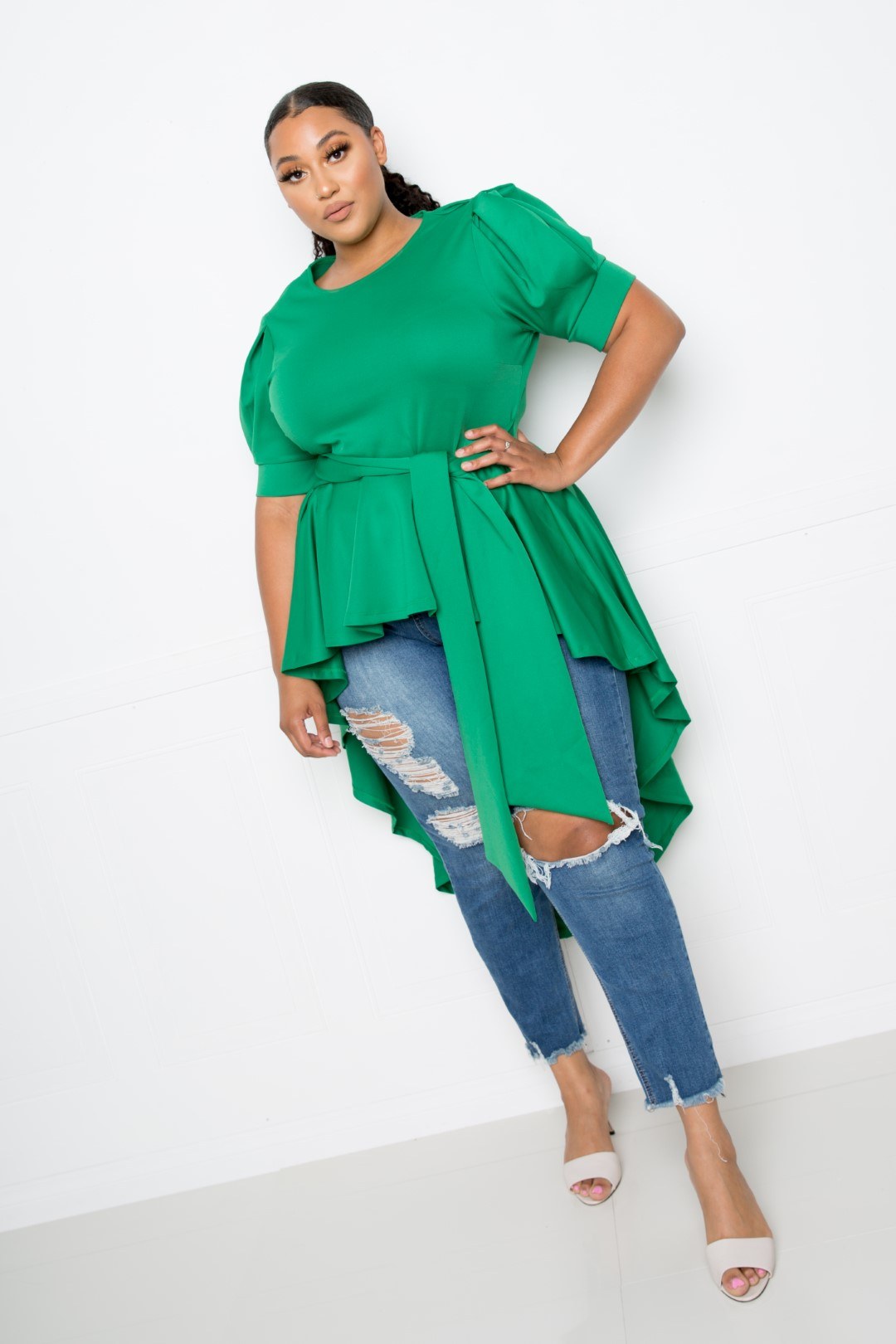 Hi-lo Peplum Top - Absolute Fashion 2020