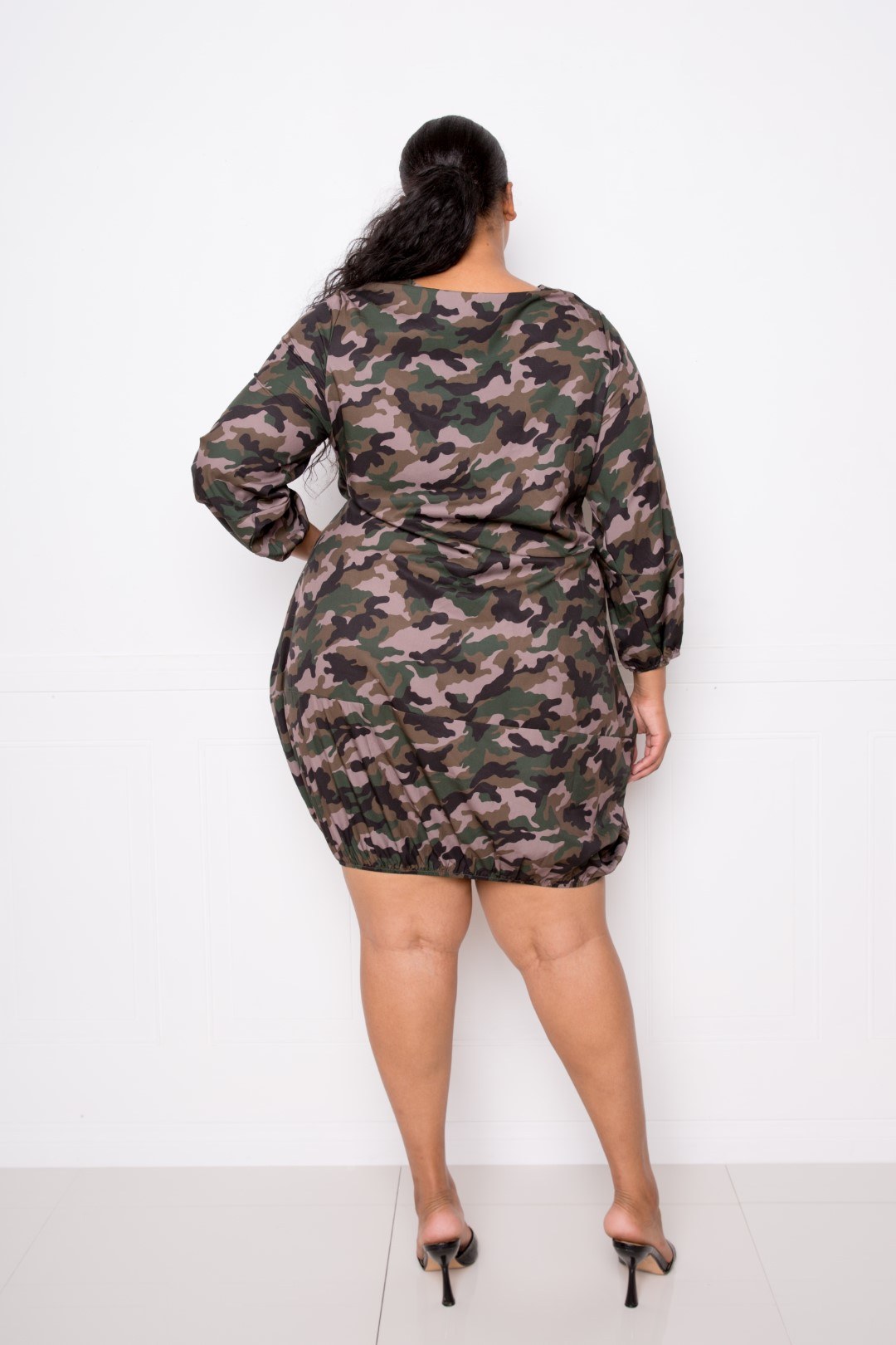 Camo Bubbled Poplin Dress - Absolute Fashion 2020