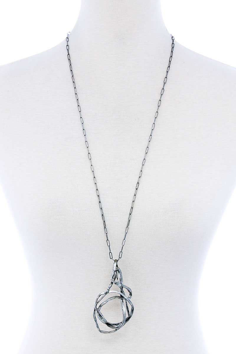Chic Stylish Wire Art Pendant Long Necklace - Absolute Fashion 2020