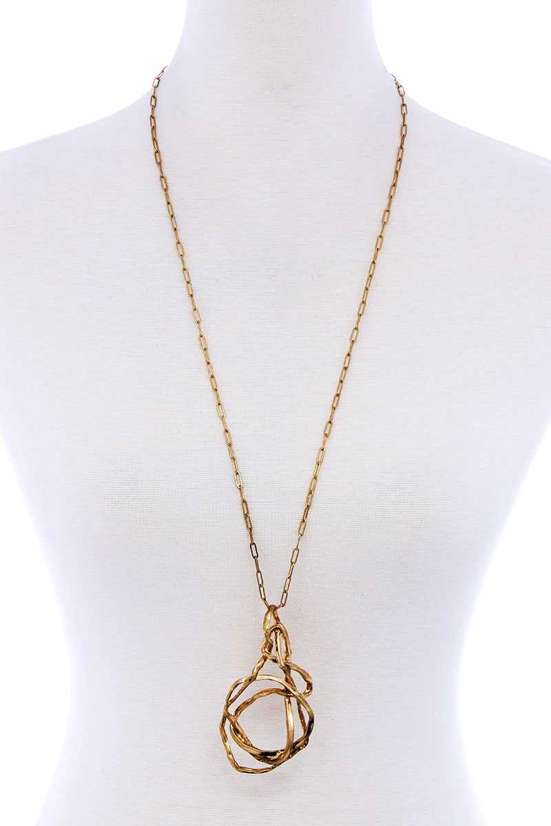 Chic Stylish Wire Art Pendant Long Necklace - Absolute Fashion 2020