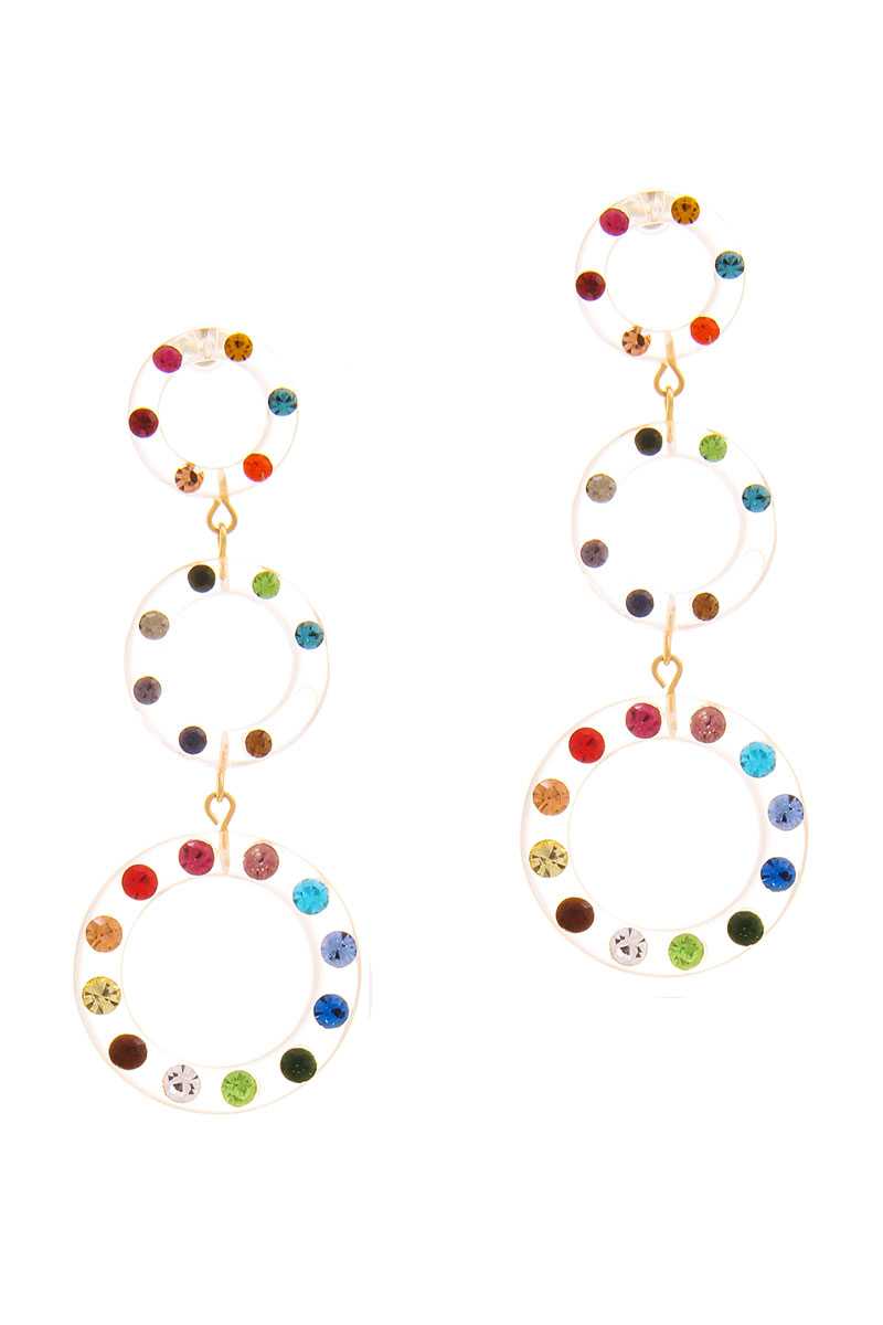 Fashion Triple Link Circle Design Earring - Absolute Fashion 2020