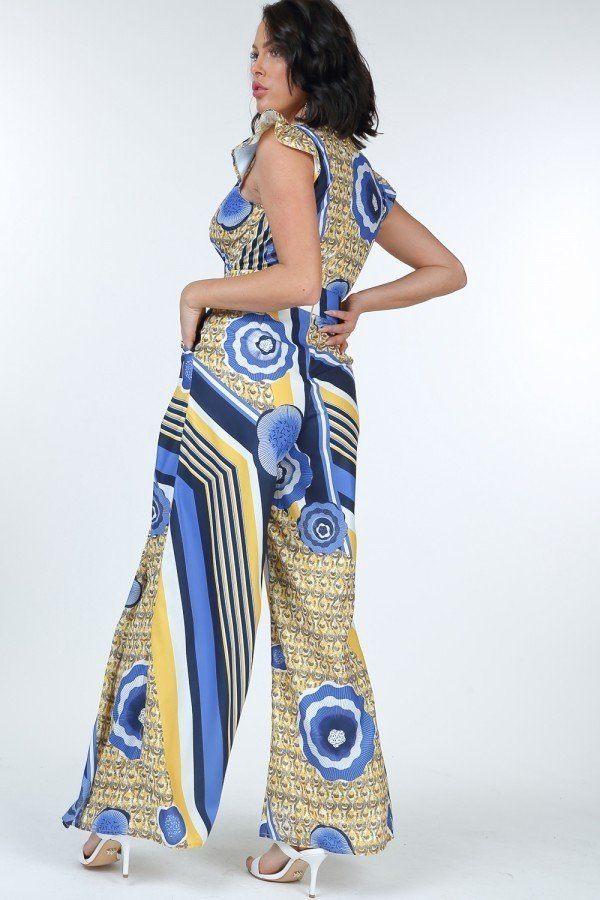 Ruffle Sleeve Surplice Jumpsuit - Absolute Fashion 2020