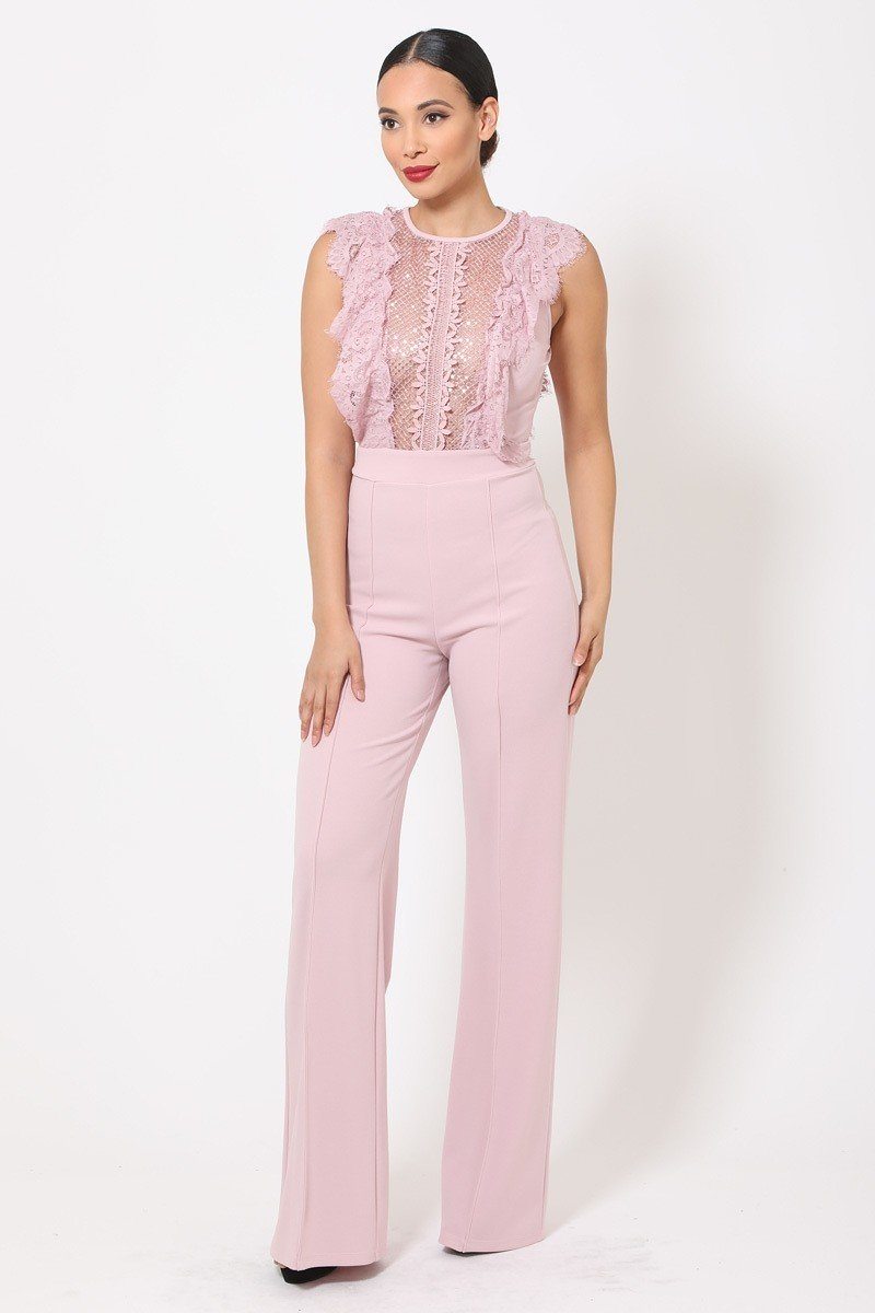 Sheer Mesh Sleeveless Jumpsuit - Absolute Fashion 2020