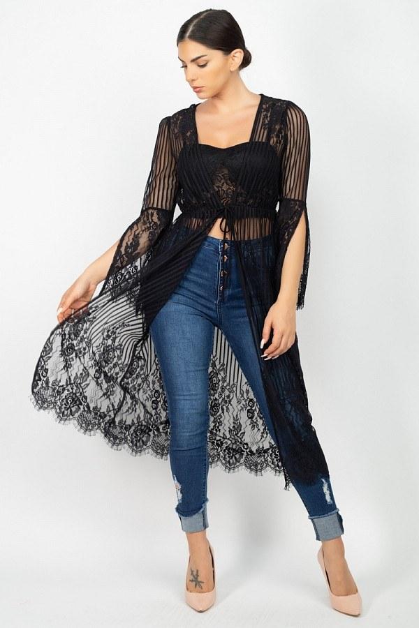 Stripe Mesh Cardigan - Absolute Fashion 2020