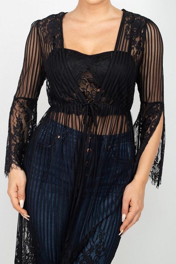 Stripe Mesh Cardigan - Absolute Fashion 2020