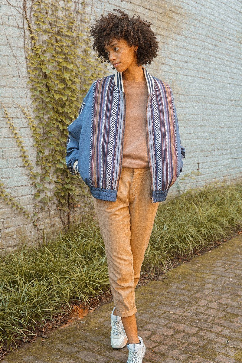 A Woven Jacket That Features Tribal Striped Accents - Absolute Fashion 2020