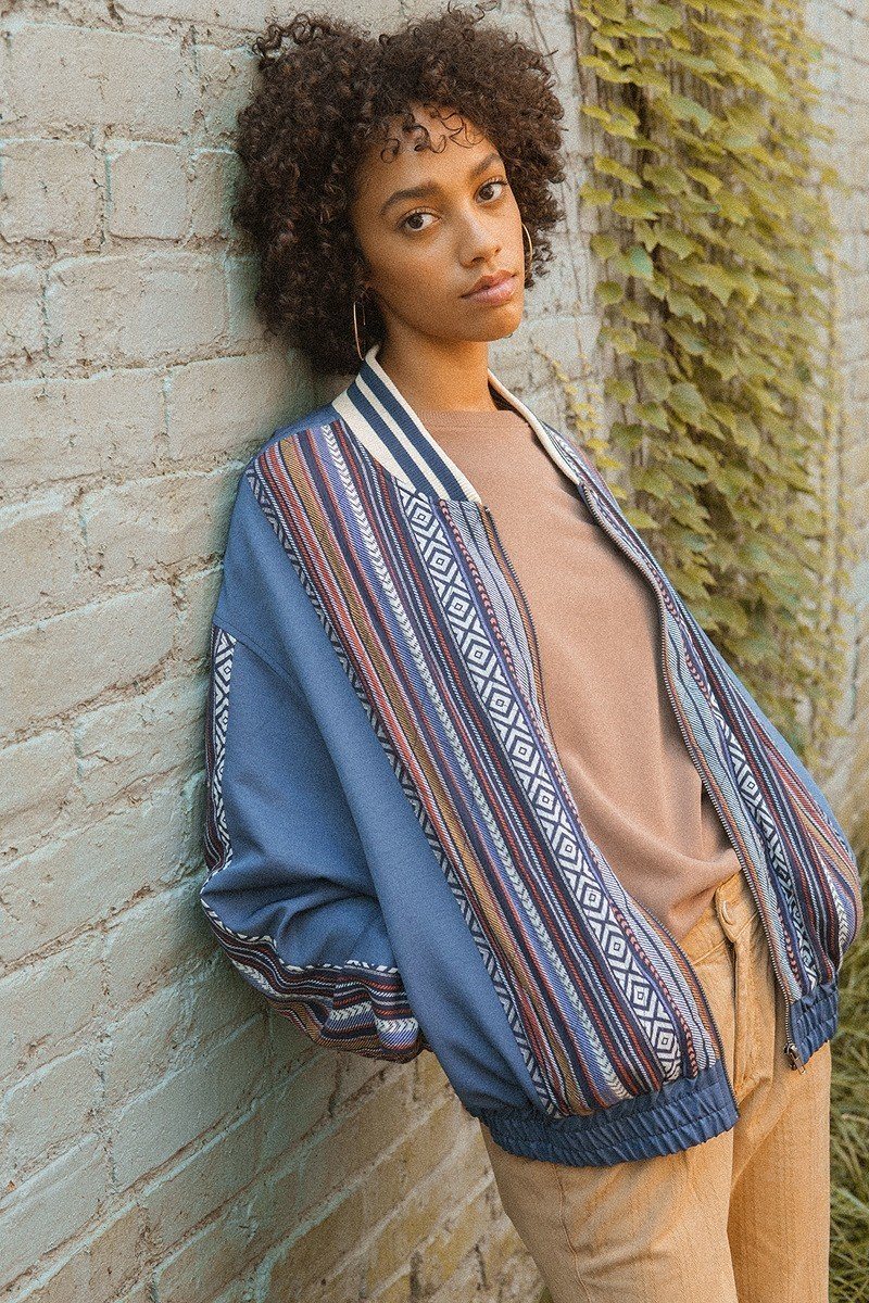 A Woven Jacket That Features Tribal Striped Accents - Absolute Fashion 2020