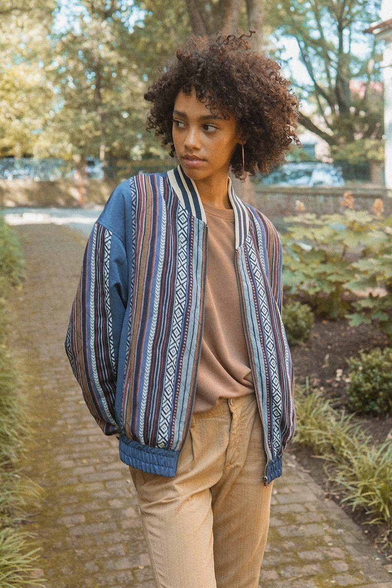 A Woven Jacket That Features Tribal Striped Accents - Absolute Fashion 2020