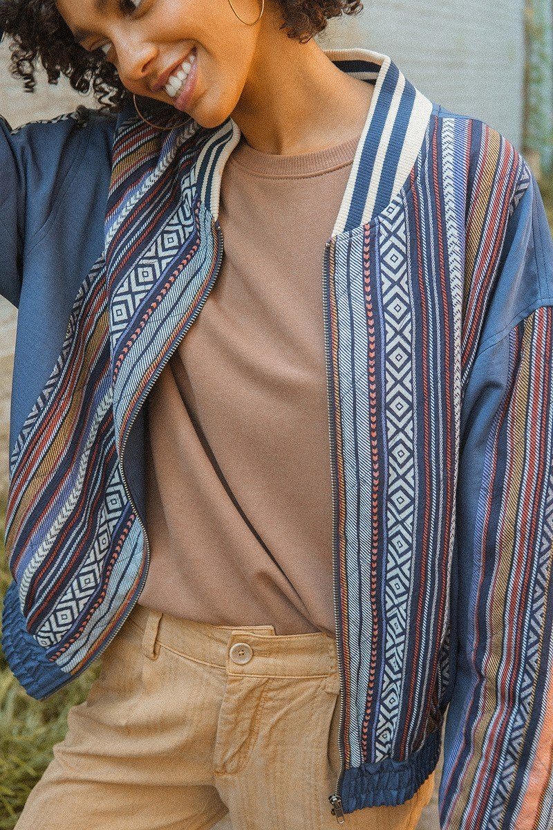 A Woven Jacket That Features Tribal Striped Accents - Absolute Fashion 2020