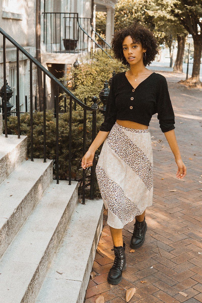 A Floral-print Woven Midi Skirt - Absolute Fashion 2020