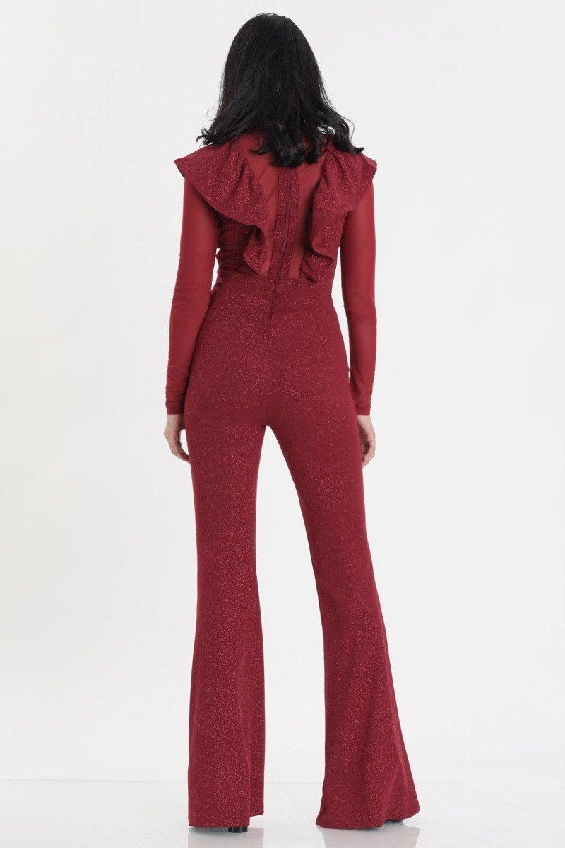 Glittered Stretch Crepe Solid Jumpsuits - Absolute Fashion 2020
