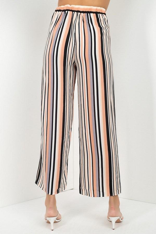 Stripped Scoop Neck Top Wide Leg Pants Set - Absolute Fashion 2020
