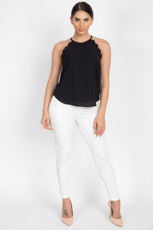 Halter Neck Scallop Top - Absolute Fashion 2020