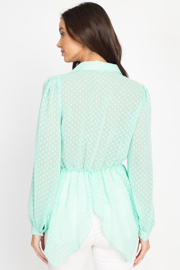 Flounce Hem Polka Dot Blouse - Absolute Fashion 2020