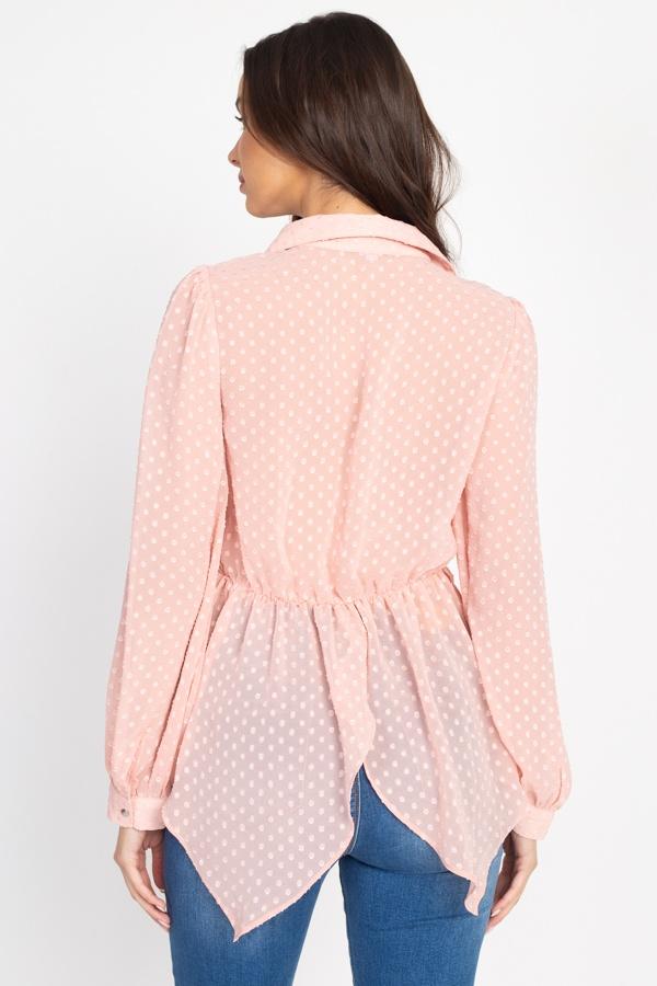 Flounce Hem Polka Dot Blouse - Absolute Fashion 2020