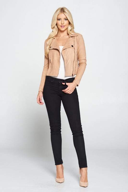 Faux Suede Moto Leather Jacket - Absolute Fashion 2020