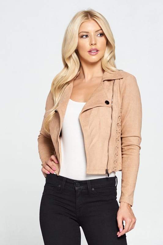 Faux Suede Moto Leather Jacket - Absolute Fashion 2020