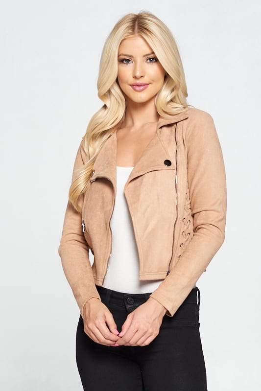 Faux Suede Moto Leather Jacket - Absolute Fashion 2020