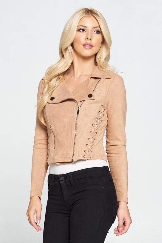 Faux Suede Moto Leather Jacket - Absolute Fashion 2020
