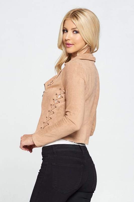 Faux Suede Moto Leather Jacket - Absolute Fashion 2020