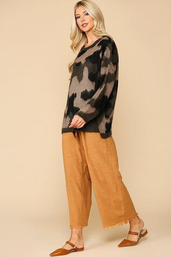 Camouflage Pattern Long Sleeves Sweater Top - Absolute Fashion 2020