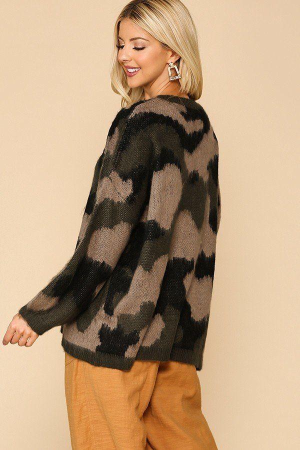 Camouflage Pattern Long Sleeves Sweater Top - Absolute Fashion 2020
